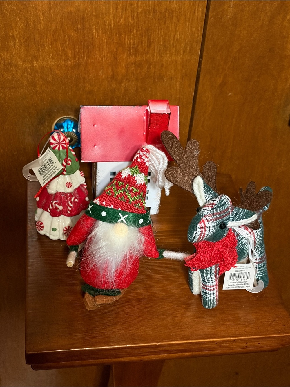 Holiday Time- Red and Green Holiday Gnome and Plaid Reindeer Set